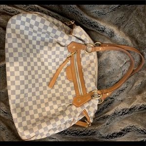 Louis Vuitton Evora Handbag Damier Azure